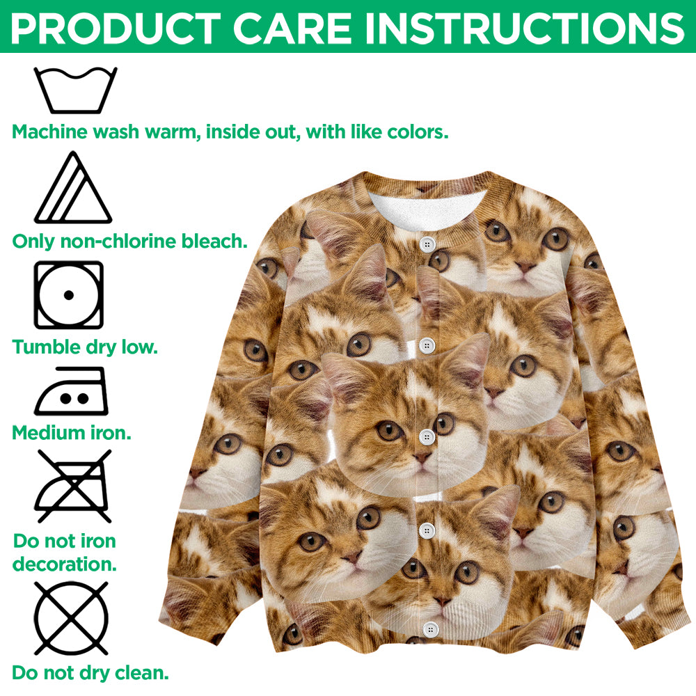 Custom Funny Cat Face Cardigan Gift For Cat Lovers CH07 899828