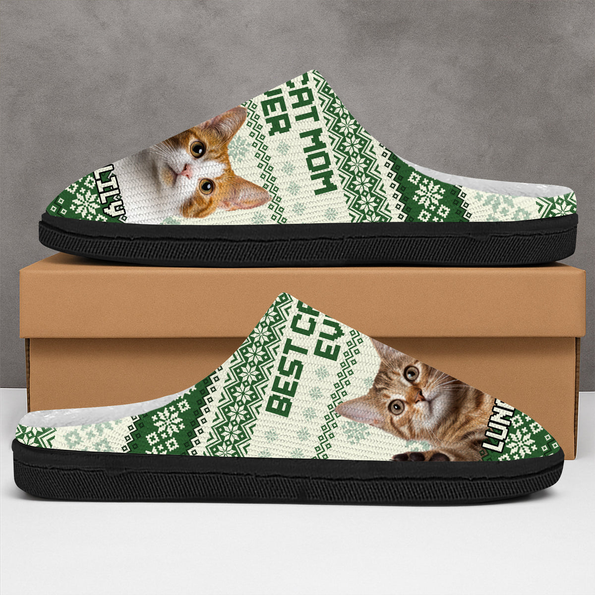 Custom Photo Best Cat Mom Ever Slipper Christmas Gift For Cat Lovers CH07 896782