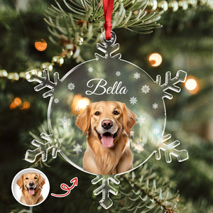 Custom Photo Dog Glass Ornament Christmas Gift For Dog Lovers CH07 899088