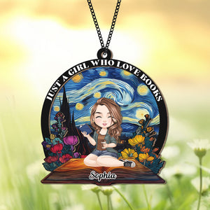 Just A Girl Who Love Books Personalized Book Lovers Suncatcher CH07 896524