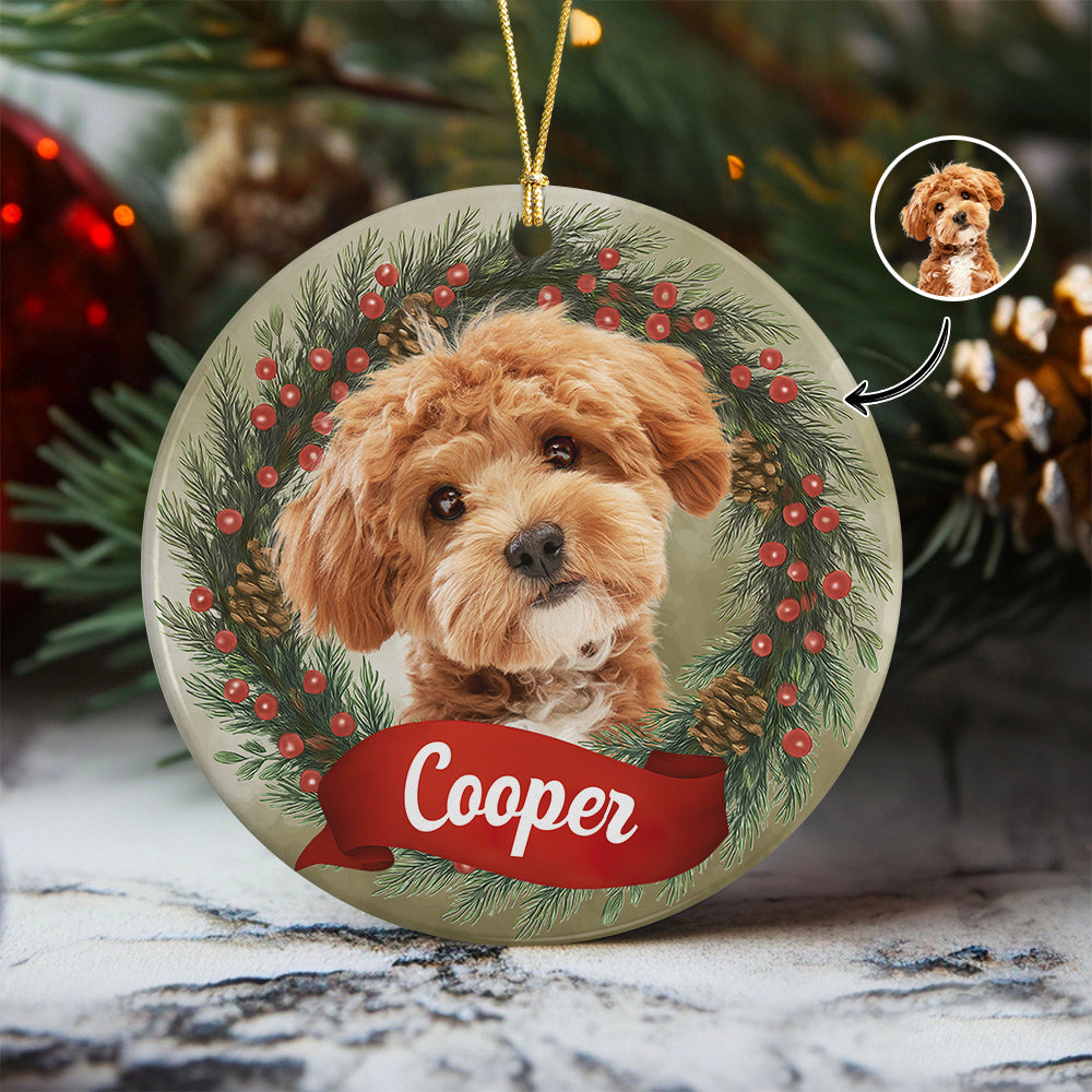 Custom Photo Dog Personalized Ceramic Ornament Christmas Gift For Dog Lovers HA75 897044
