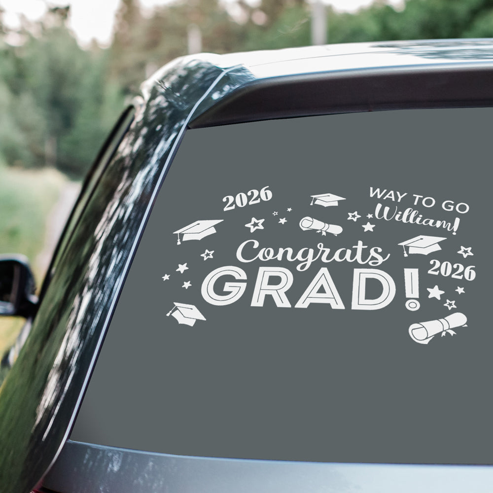 Congrats Grad! Personalized Graduation Car Window Decal Sticker HA75 898822