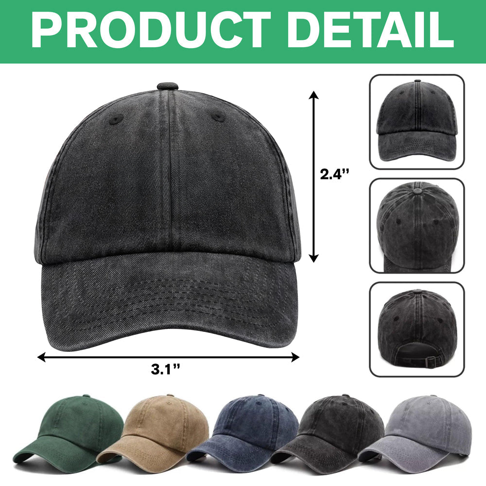 Custom Cat Photo Forever In My Heart Memorial Washed Denim Baseball Cap HA75 897224