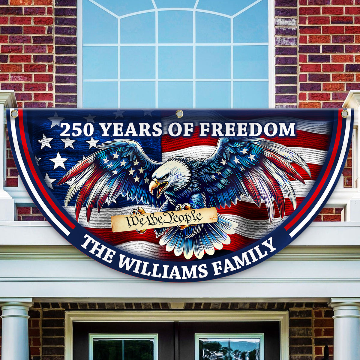 Custom Name Patriotic Eagle We The People Non-Pleated Fan Flag CH07 910562