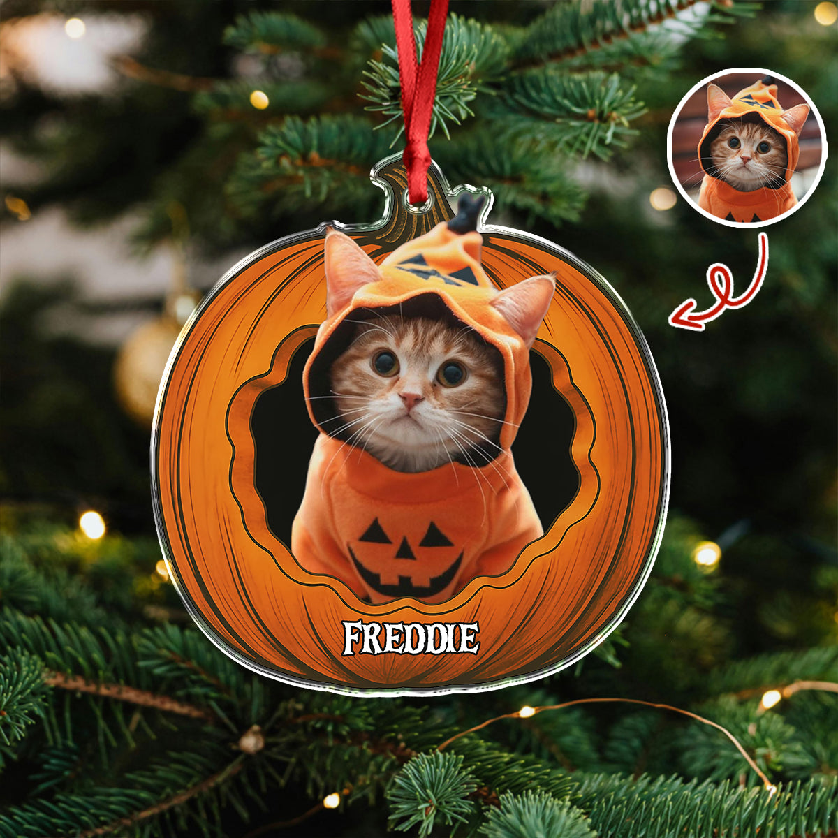 Custom Pumpkin Halloween Pet Acrylic Ornament HO82 894992
