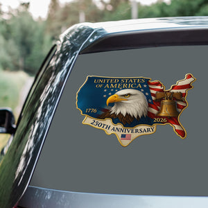 United States 250th Anniversary Patriotic Car Window Decal Sticker HA75 898516