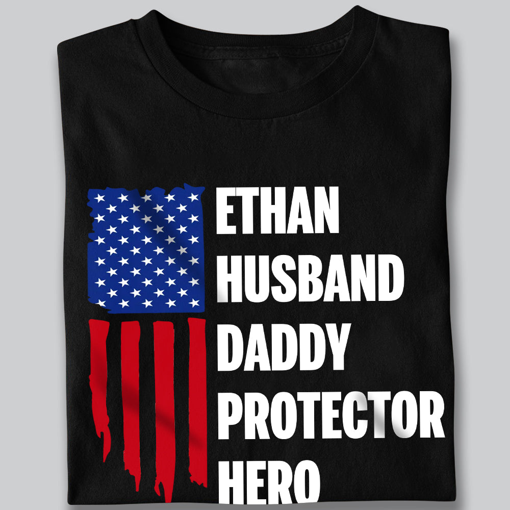 Custom Name Husband Daddy Protector Hero For Dad Shirt TH10 892937