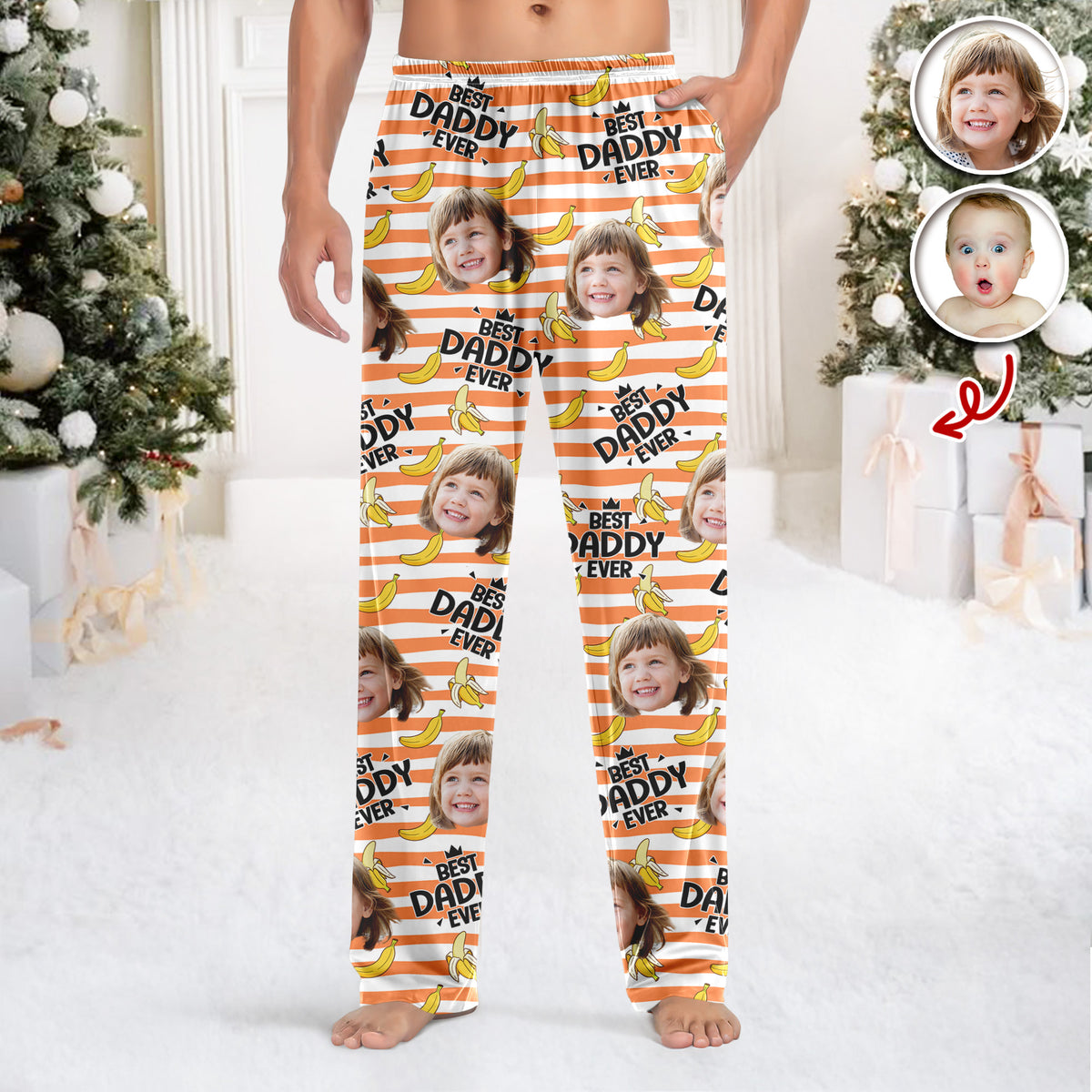 Custom Photo Funny Banana Best Dad Ever - Personalized Sweatpants HO82 900136