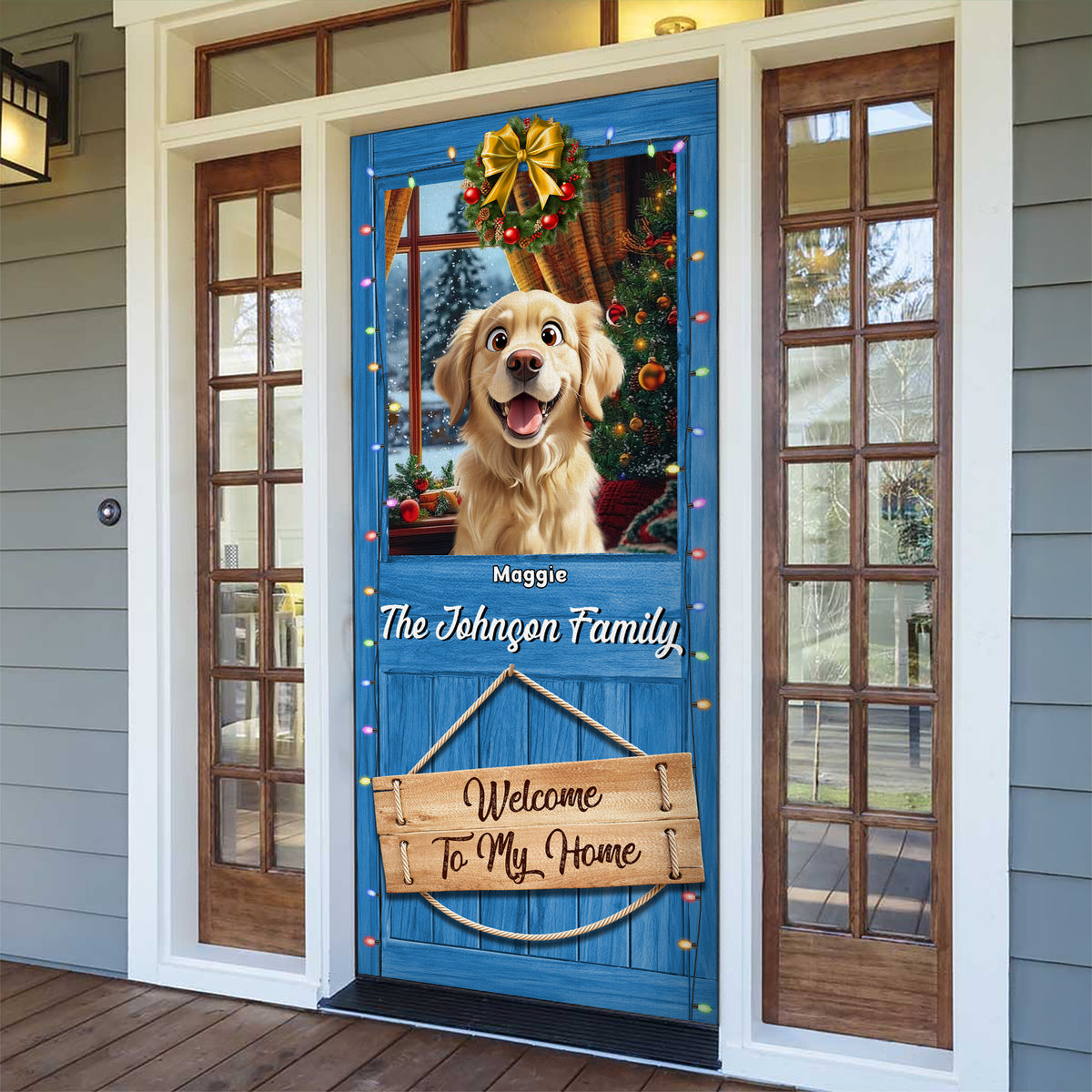 Custom Photo Welcome To My Home Door Cover For Dog Lover TH10 896539