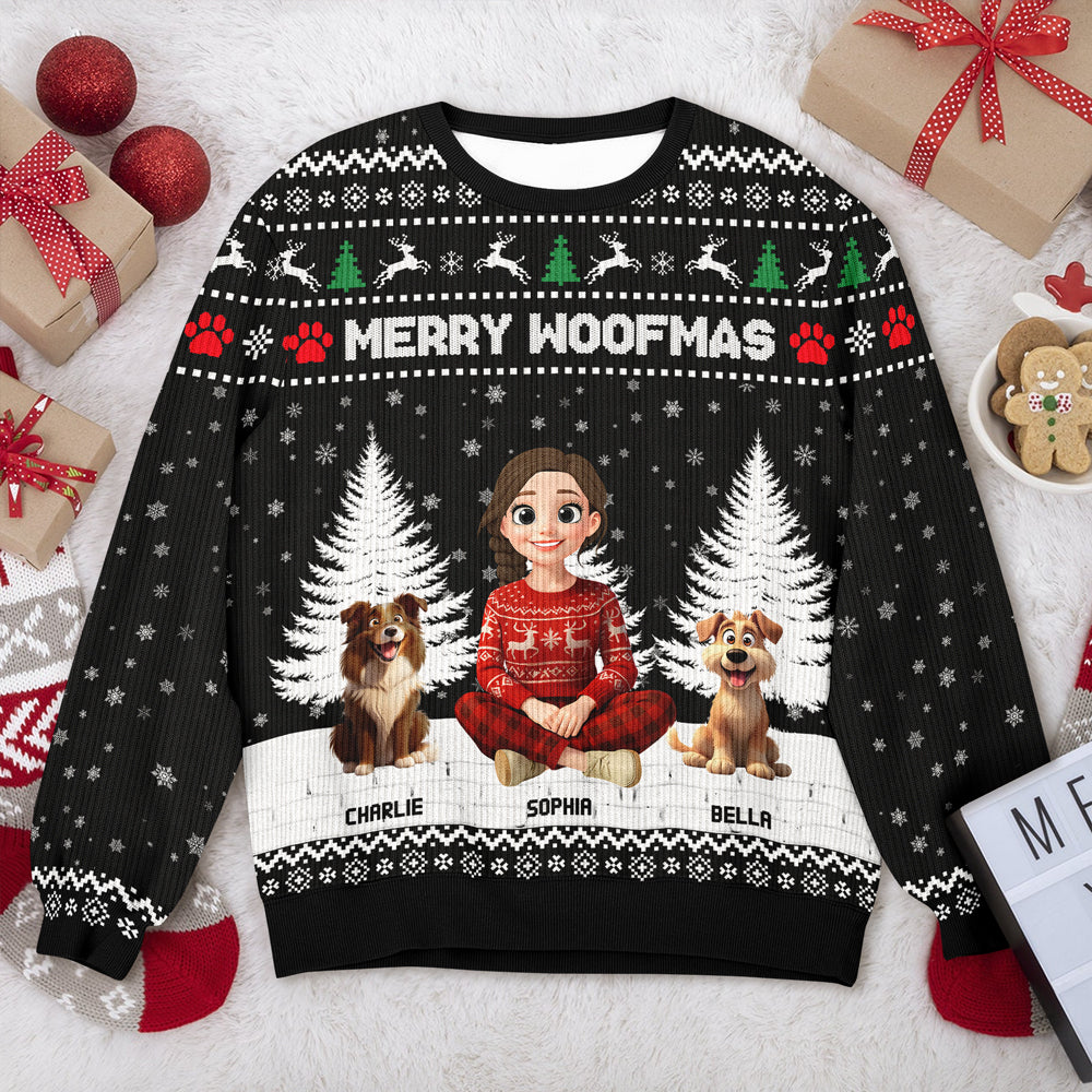3D Effect Merry Christmas Unisex Ugly Sweater Personalized Gift For Dog Lovers HO82 900146