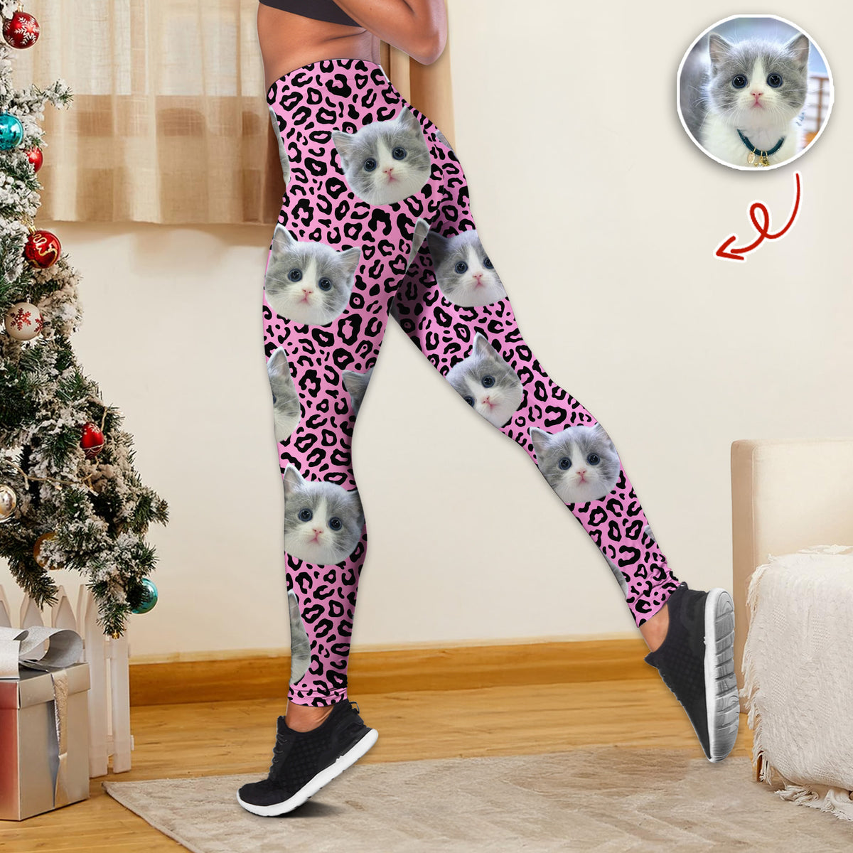 Custom Dog Cat Photo Leopard Pattern Legging HO82 900550