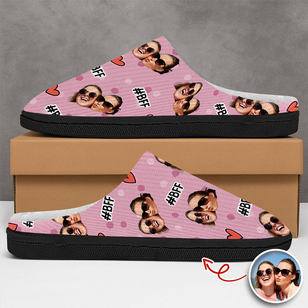 Custom Photo BFF Forever - Personalized Slippers Gift For Friends HO82 900024