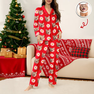 Custom Face Photo With Icon Pajamas Gift For Cat Lovers TH10 896655