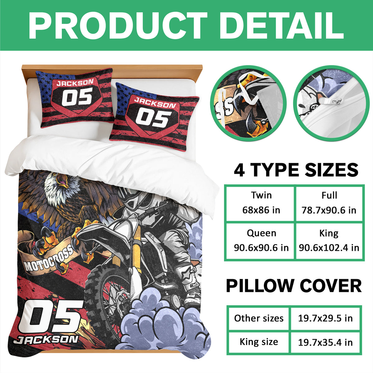 Custom Name And Number - Personalized Motocross Quilt Bedding Set LM32 897289