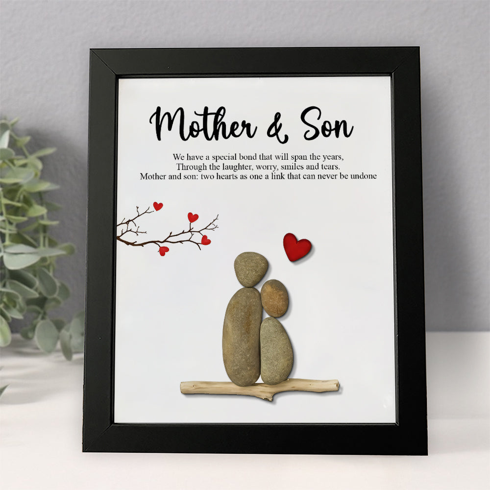 Personalized Mother & Son Pebble Art Picture Frame Heartfelt Gift for Mom TH10 898873
