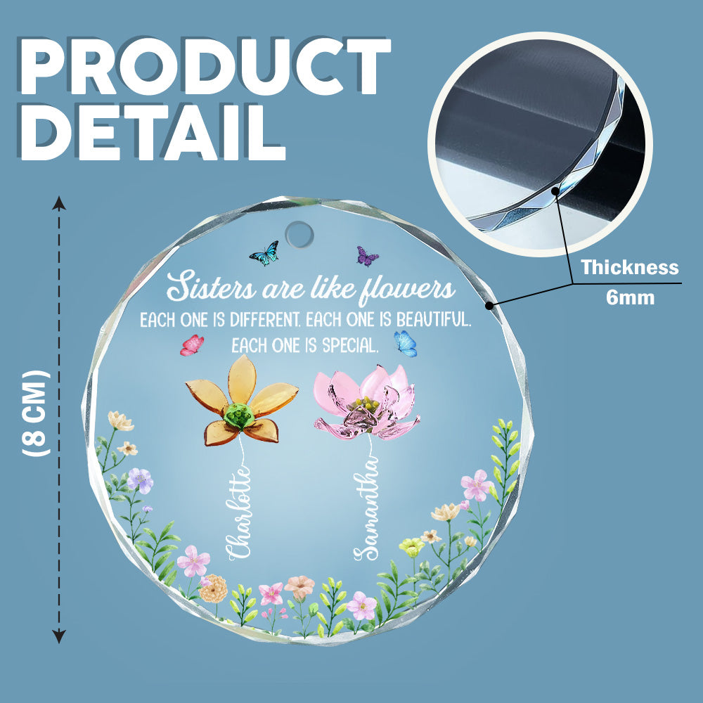 Festive Sister Love - Personalized Glass Ornament TH10 896653