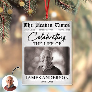 Custom Photo The Heaven Times Memorial Acrylic Ornament Christmas HO82 894678