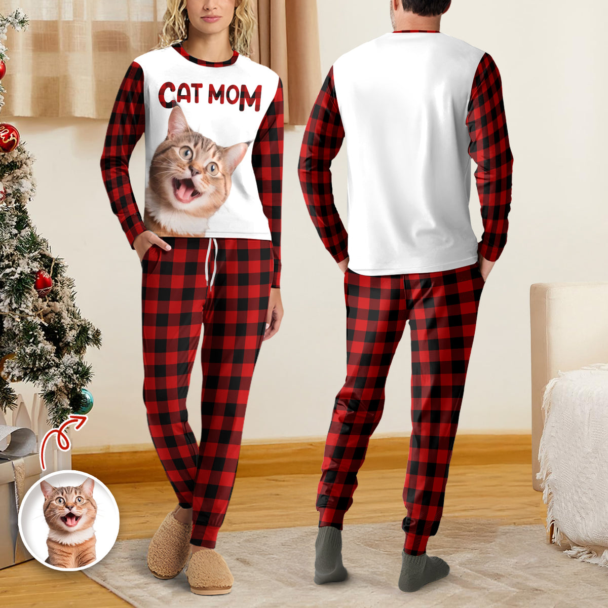 Custom Photo Cat Mom Cat Dad Personalized Sleepwear Gift For Cat Lovers CH07 899108