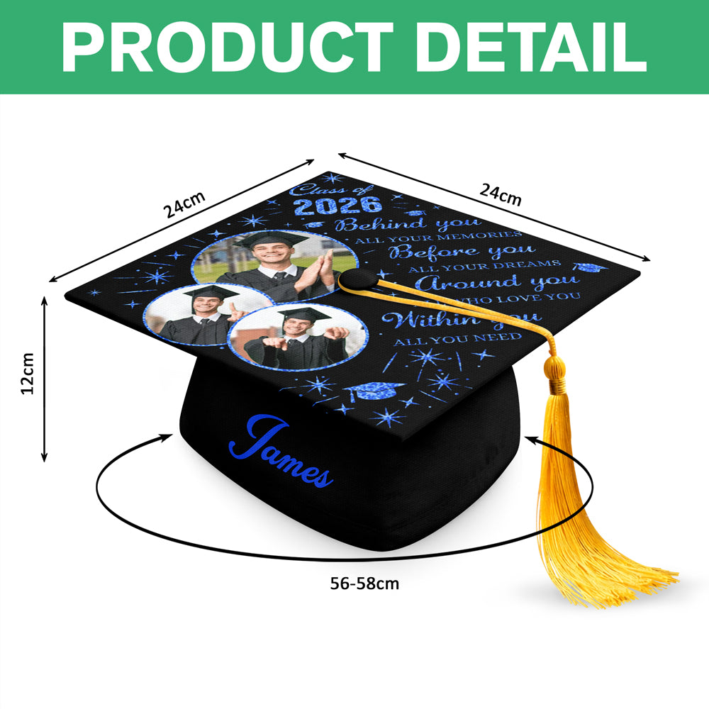 Custom Photo Class Of 2026 Glitter Graduation Topper TH10 169141