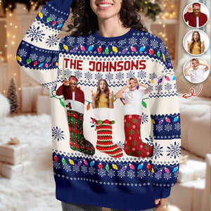 Custom Photo Christmas Socks Funny Family Friends Ugly Sweater HO82 900140