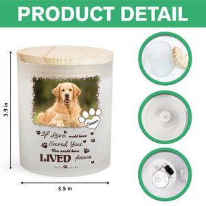 Custom Photo Forever Loved Pet Paw Print Glass Jar With LED Candle LM32 897509