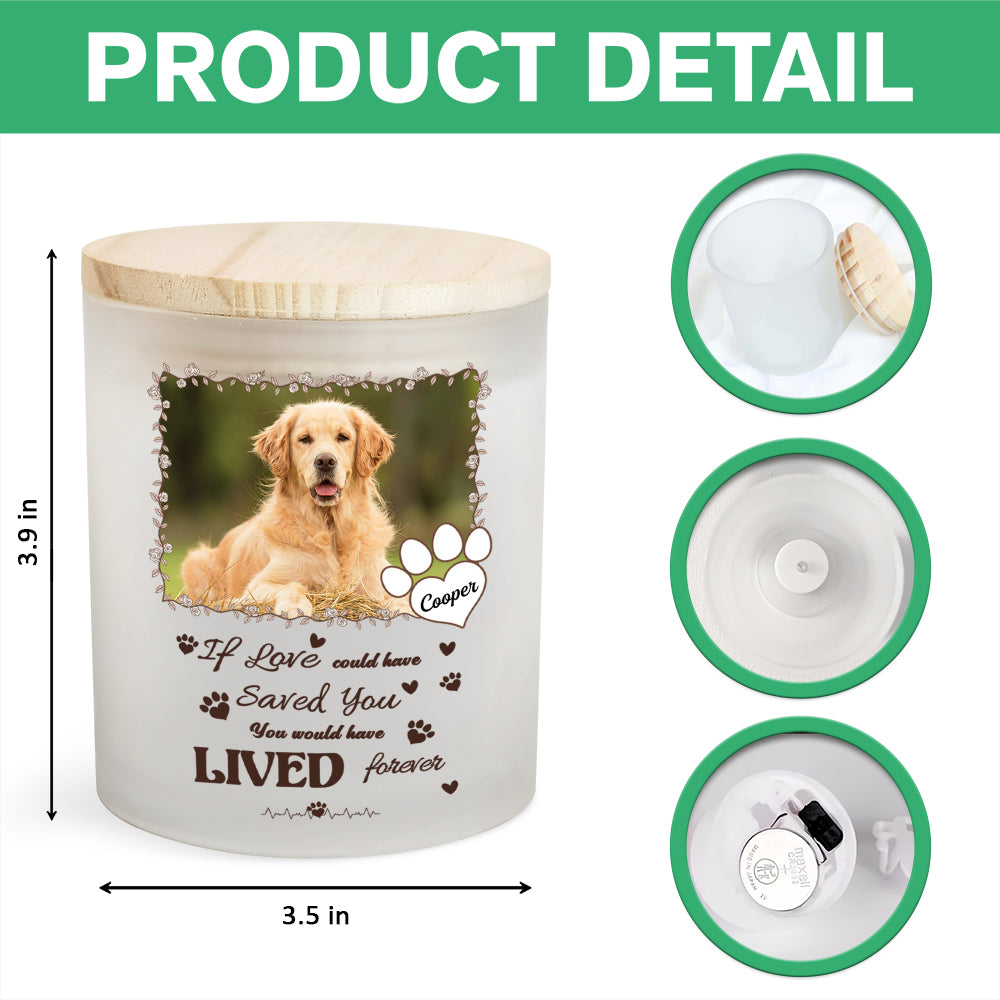Custom Photo Forever Loved Pet Paw Print Glass Jar With LED Candle LM32 897509