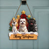 Personalized Happy Pawlidays Christmas Door Sign Gift For Dog Lover LM32 897249