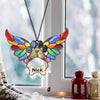 Custom Photo Pet Memorial With Angel Wings and Paw Print Suncatcher TH10 898115