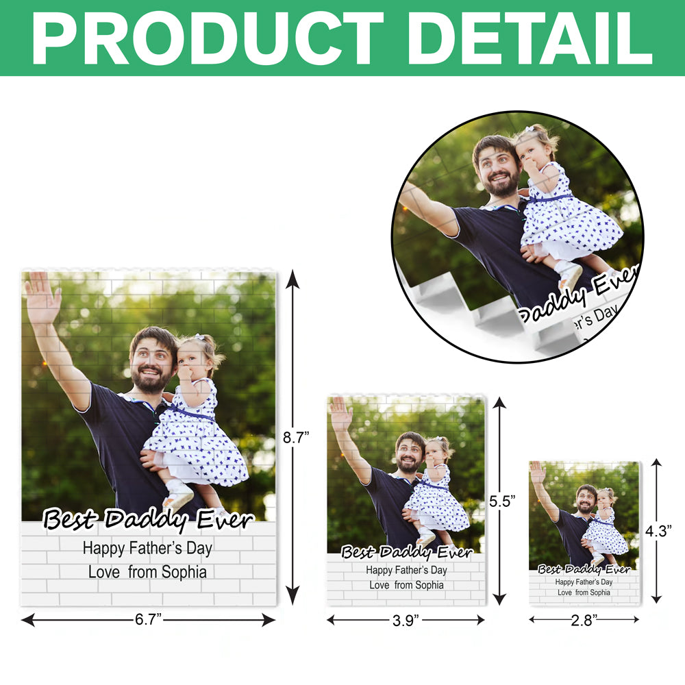 Custom Photo Best Daddy Ever Building Brick Blocks, Father's Day Gift TH10 898847