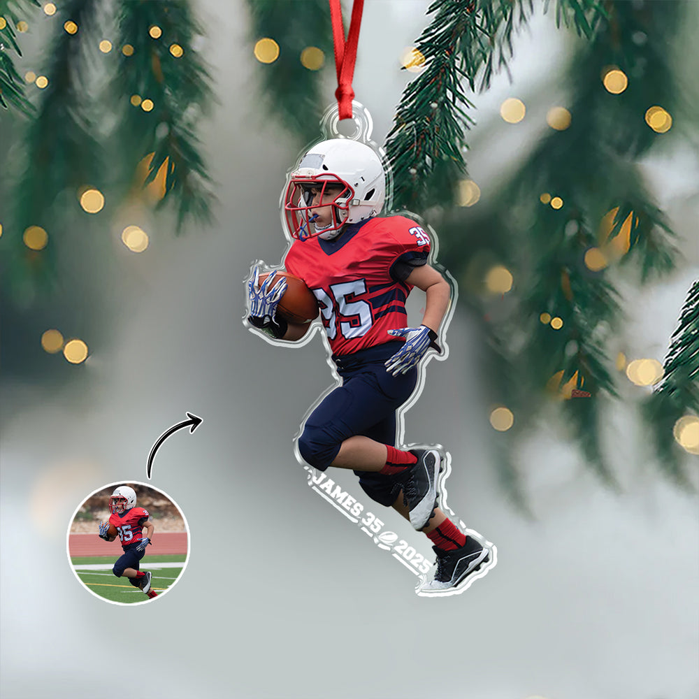 Custom Photo Football Keepsake Acrylic Ornament For Sport Players LM32 895983