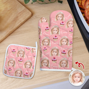 Custom Face Portrait Cake Pattern Oven Mitt TH10 894415