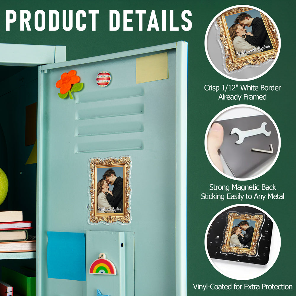 Custom Couple Photo Frame Acrylic Fridge Magnet Valentine's Gift For Couple CH07 910376