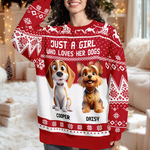 Just A Girl Who Loves Her Dog Christmas Ugly Sweater TH10 896289
