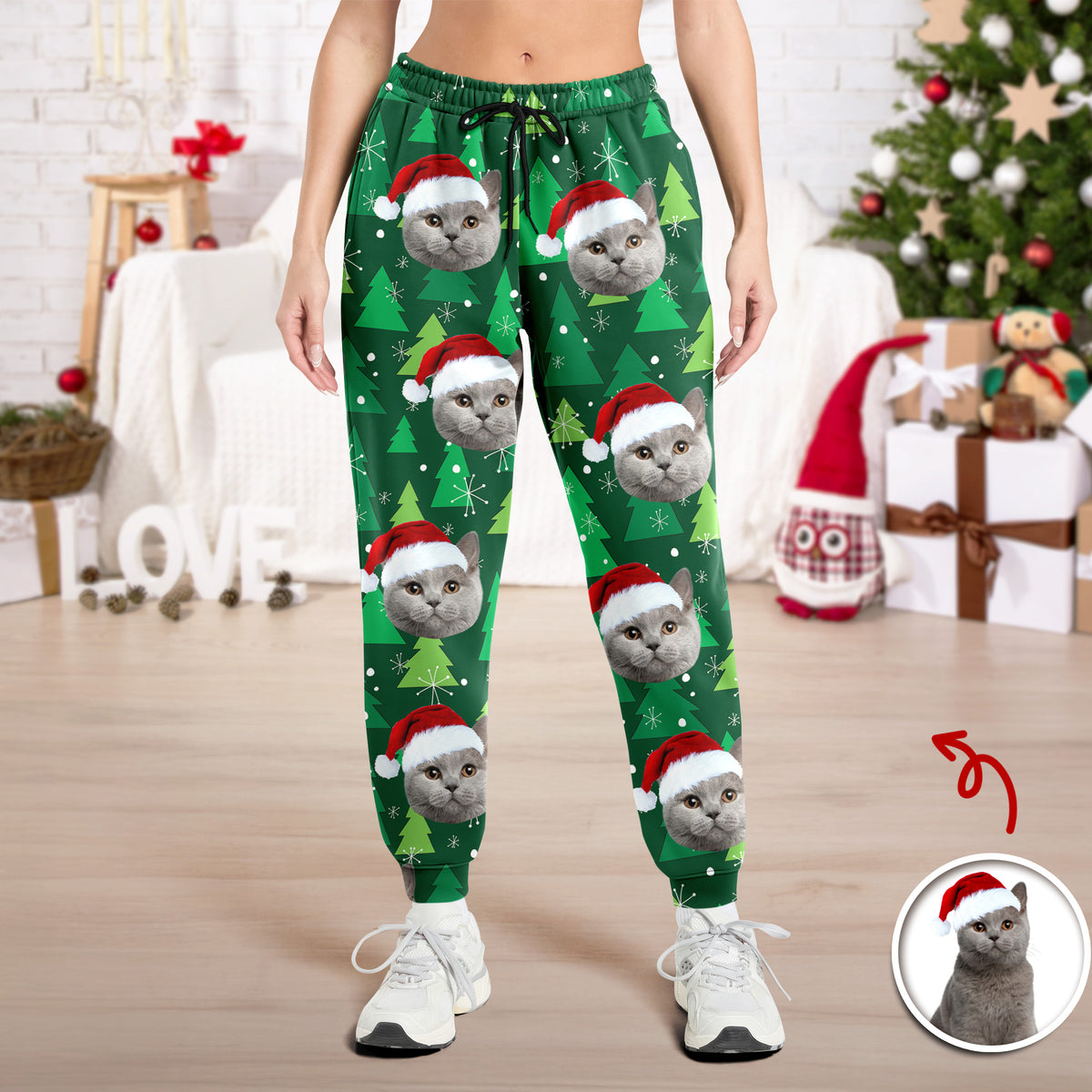 Custom Photo Cat Personalized Christmas Sweatpants HA75 892816