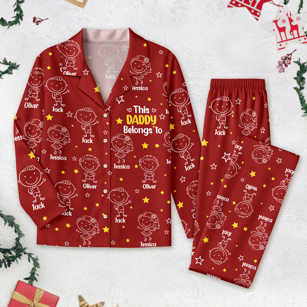 This Grandpa Dad Belongs To Kids - Personalized Pajamas HO82 900578