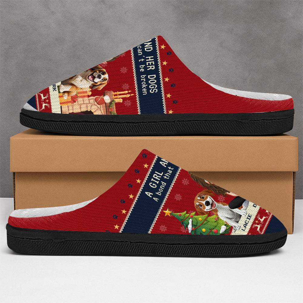 Personalized A Girl And Her Dog Slipper For Dog Lover TH10 896335