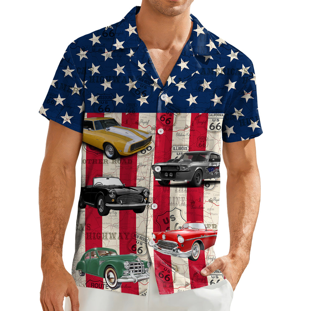 Custom Car Photo With America Flag Hawaii Shirt TH10 894079