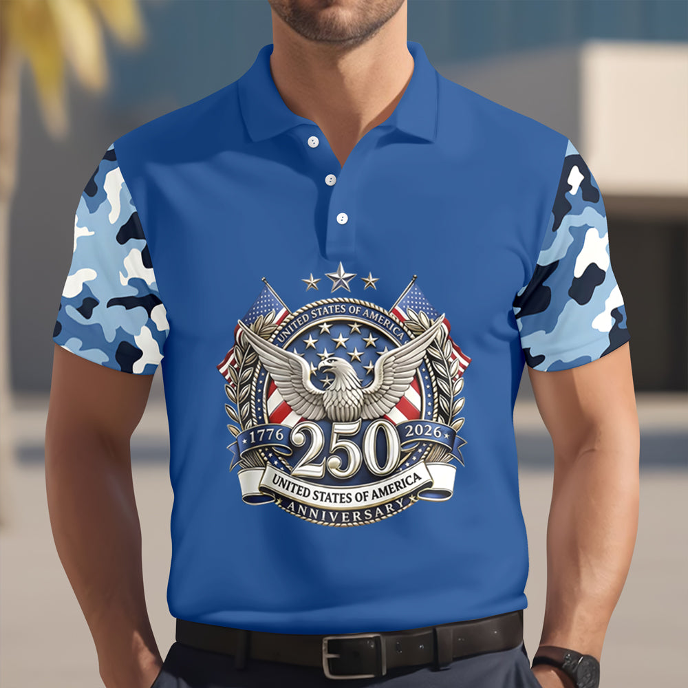 Personalized 250 Years Anniversary 1776-2026 Eagle Polo Shirt TH10 169421