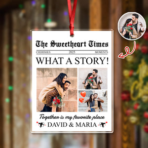 Custom Photo The Sweetheart Times Acrylic Ornament Christmas Gift For Couples HO82 894852