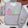 This Mommy Wears Her Heart on Her Sleeve Personalized Printed Sweatshirt HA75 892202