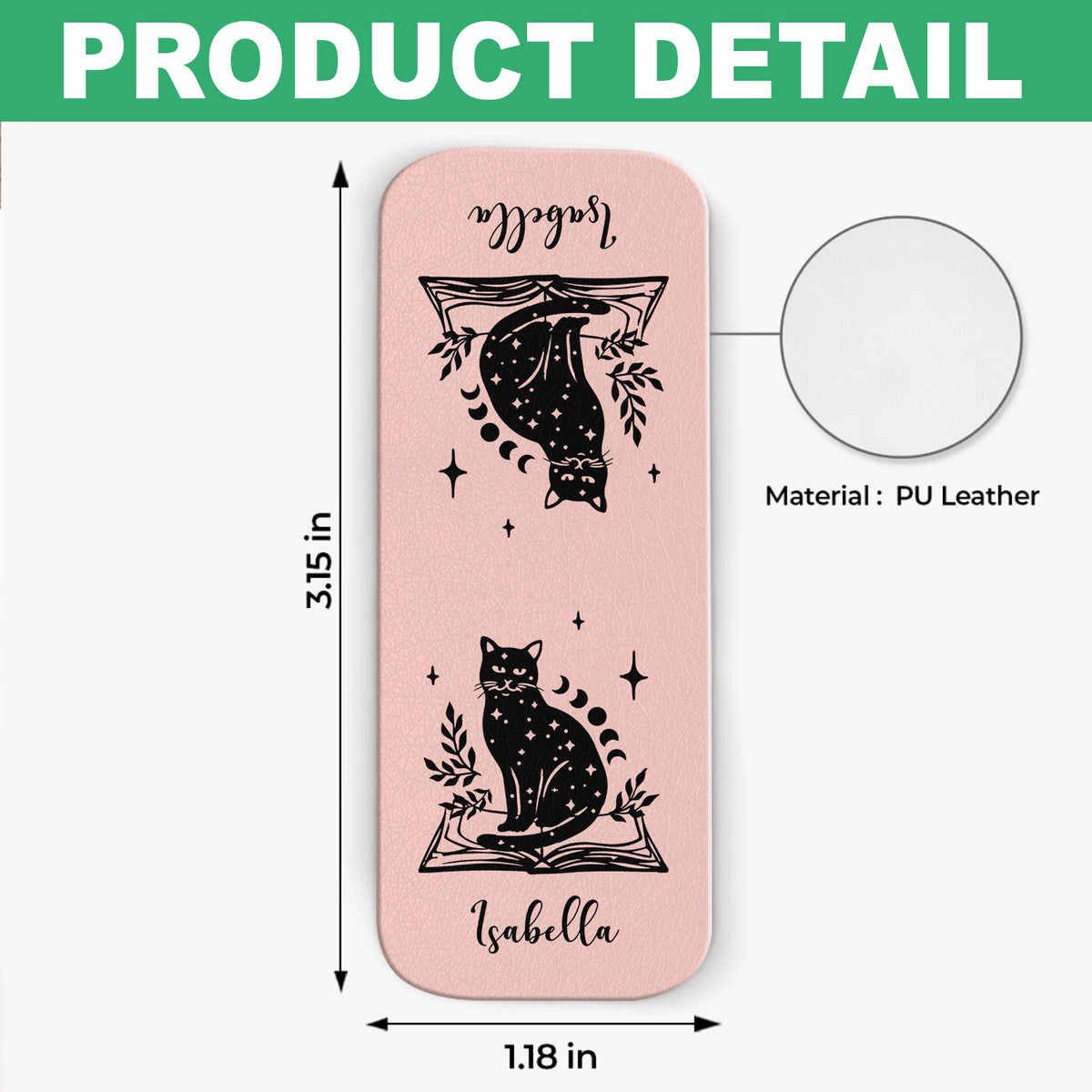 Personalized Bookish Floral Magic Cat Magnetic Leather Bookmark CH07 899536