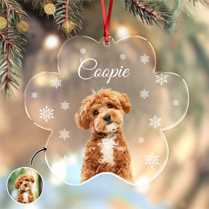 Custom Photo Dog Paw Shaped Acrylic Ornament For Christmas HA75 897048