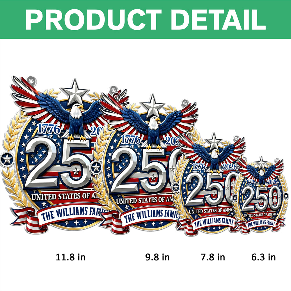 Custom Family Name USA 250th Anniversary Patriotic Acrylic Suncatcher LM32 899279
