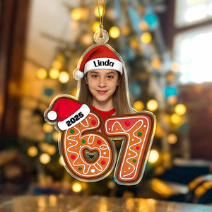 Custom Photo Six Seven Gen Alpha Humor Acrylic Ornament HO82 900704