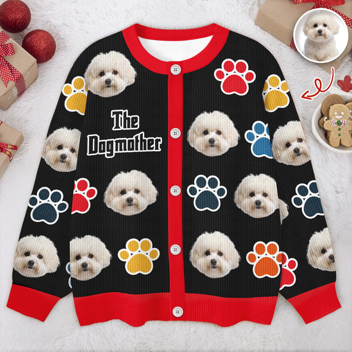 The Dogmother - Custom Dog Cat Photo Cardigan Gift For Dog Cat Lovers CH07 899728
