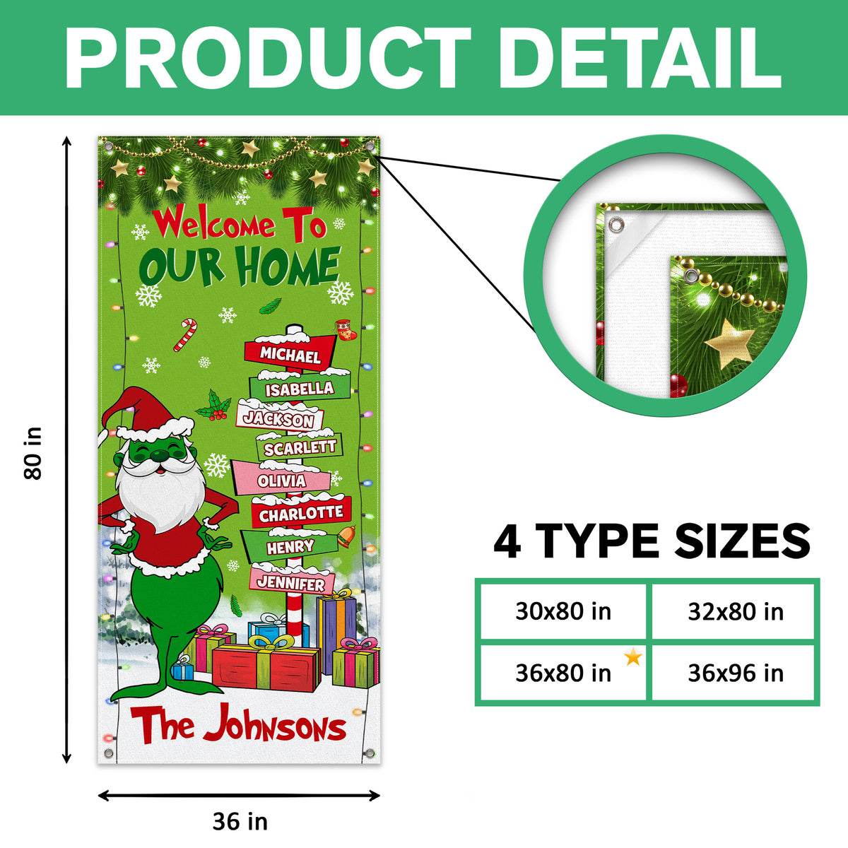 Custom Family Name Welcome To My Home Door Cover Christmas Gift For Family CH07 899970