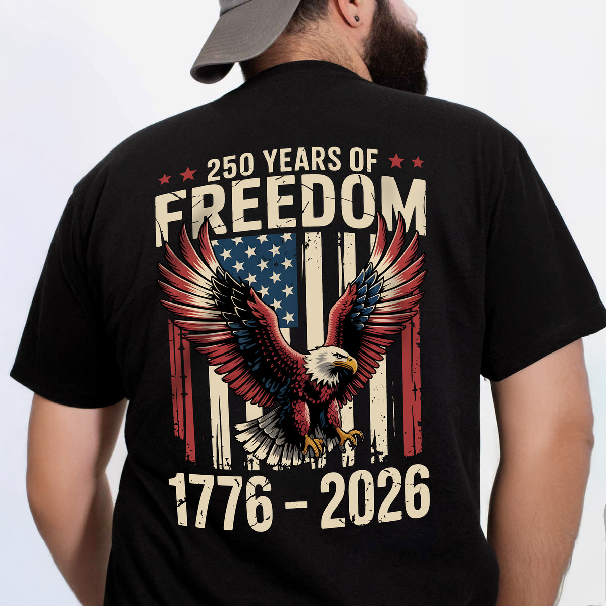 250 Years of Freedom 1776 2026 Eagle Patriotic Back Shirt HA75 920196