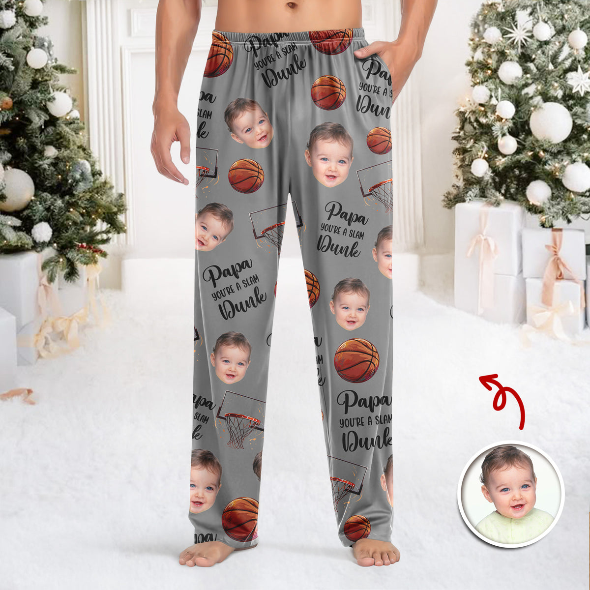 Custom Cute Photo You're A Slam Dunk, Dad Sweatpants LM32 895687