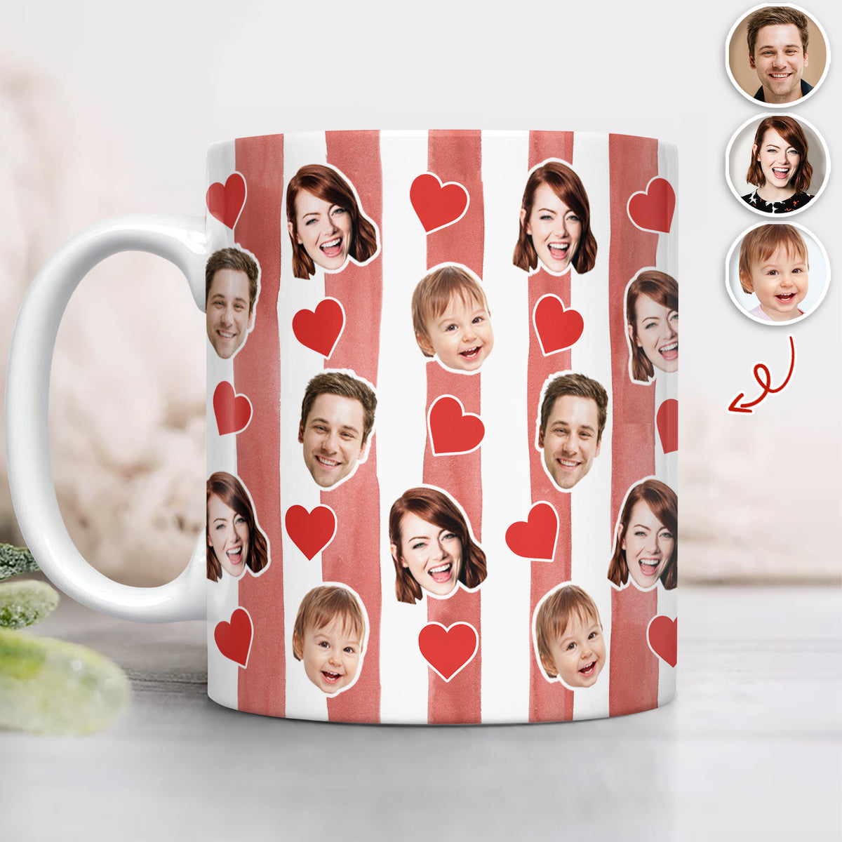 Custom Photo Mug Gift for Family, Couple, Valentine Gift HO82 901074
