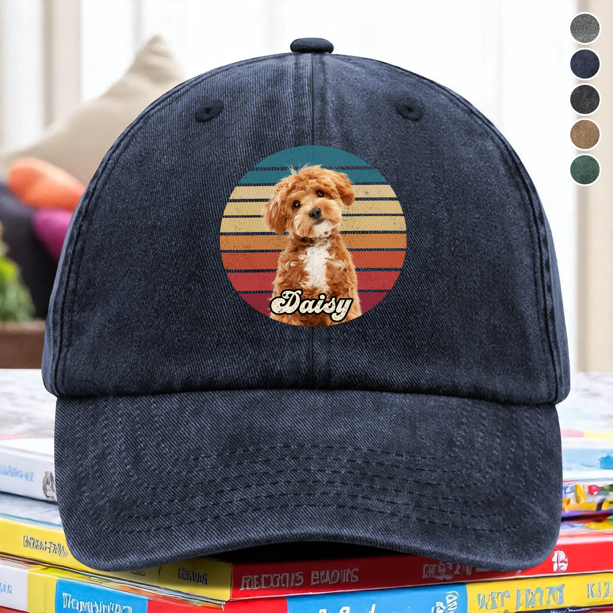 Custom Dog Cat Photo Retro Washed Denim Baseball Cap Personalized Gift For Dog Cat Lovers HO82 894458